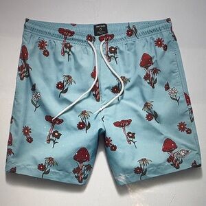NWT PACSUN Recycled Shrooms 17” Swim Trunks  Small